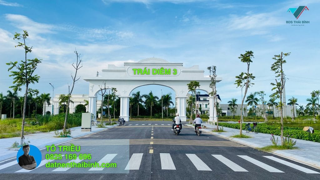 Thực tế cổng dự án Trái Diêm 3 - Tiền Hải Center City Thái Bình