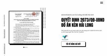 Quyết định 2073/QĐ-UBND đồ án KCN Hải Long huyện Tiền Hải tỉnh Thái Bình